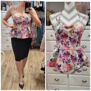 ASOS Floral Peplum Top